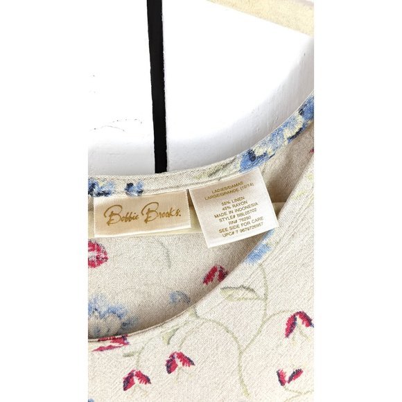 90s vintage Bobbie Brooks floral sleeveless long column dress large 12/14 - Picture 5 of 5